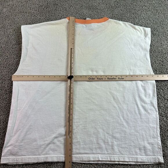 VINTAGE Sunset Marina Florida Shirt Mens Extra Large White 5th & Ocean FLAW - Picture 9 of 12